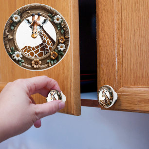 Bouton De Porte En Céramique Serengeti botanique