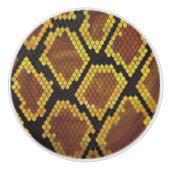 Bouton De Porte En Céramique Serpent Brown et impression or (Devant)