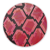 Bouton De Porte En Céramique Serpent noir et rouge (Devant)