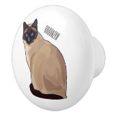 Bouton De Porte En Céramique Siamese cat cartoon (Droite)