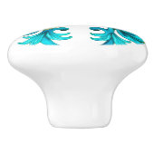 Bouton De Porte En Céramique sicilien, été, citron, mosaïque, bleu, (Côté)