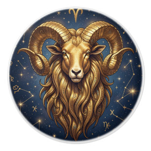 Bouton De Porte En Céramique Signe astrologique Bélier Astrologie