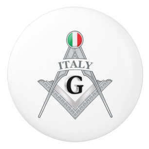 Bouton De Porte En Céramique signe de la franc-maçonnerie italienne
