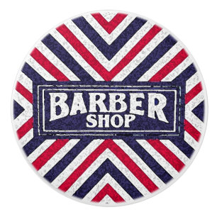 Bouton De Porte En Céramique Signe de raseur-coiffeur