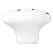 Bouton De Porte En Céramique Silhouette bleue et blanche Zebra (Côté)