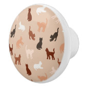 Bouton De Porte En Céramique Silhouette de chat (Droite)