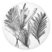 Bouton De Porte En Céramique Silhouette florale - Gris (Devant)