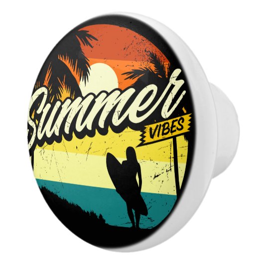 Bouton De Porte En Céramique Silhouette Rétro Vibes (Droite)