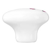 Bouton De Porte En Céramique Silhouette rose chaud et tigre noir (Côté)