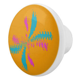 Bouton De Porte En Céramique Simple Abstrait Papillon Motif Messy Vol
