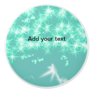 Bouton De Porte En Céramique Simple bleu de mer paillettes scintillement étoile
