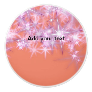 Bouton De Porte En Céramique Simple ciel bleu paillettes scintillement étoiles