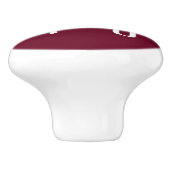 Bouton De Porte En Céramique Simple Couples | White & Burgundy (Côté)
