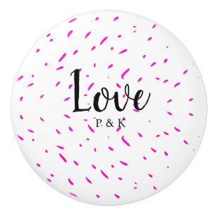 Bouton De Porte En Céramique Simple fond de nom d'amour abstrait rose minimalis