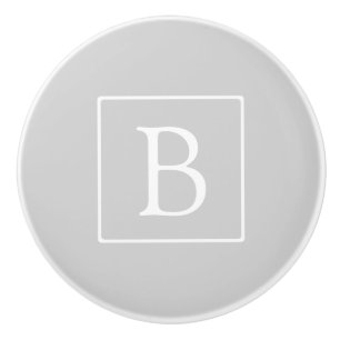 Bouton De Porte En Céramique Simple Light Grey monogram