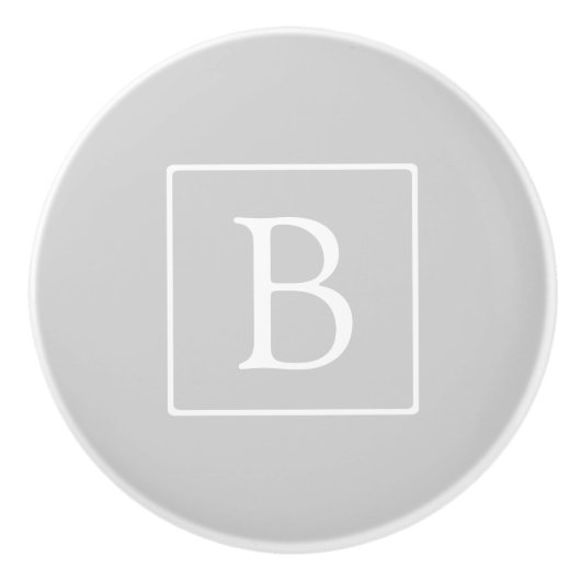 Bouton De Porte En Céramique Simple Light Grey monogram (Devant)