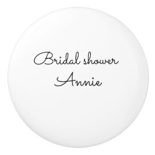 Bouton De Porte En Céramique simple minimal ajoutez votre nom texte enterrement
