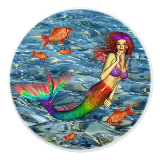 BOUTON DE PORTE EN CÉRAMIQUE SIRÈNE (Devant)