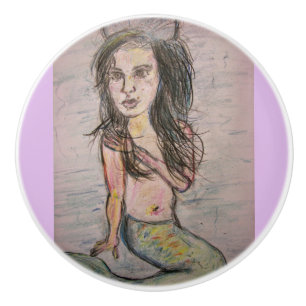 Bouton De Porte En Céramique Sirène