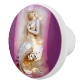 Bouton De Porte En Céramique sirène en pierre se reposante (Droite)