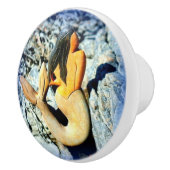 Bouton De Porte En Céramique sirène noir-haired (Droite)