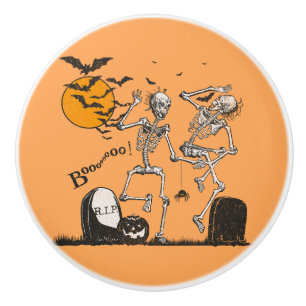 Bouton De Porte En Céramique Skeleton Halloween