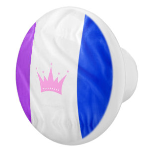 Bouton De Porte En Céramique SlipperyJoe glisser le drapeau de la fierté violet