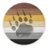 Bouton De Porte En Céramique SlipperyJoe's Bear Pride drapeau de la texture du  (Devant)