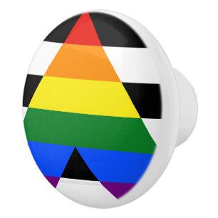 Bouton De Porte En Céramique SlipperyJoe's Straight Ally Drapeau gay cadeaux LG