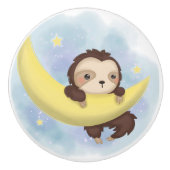 Bouton De Porte En Céramique Sloth, Moon et Stars (Devant)