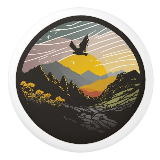 Bouton De Porte En Céramique Snowdonia (Devant)