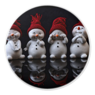 Bouton De Porte En Céramique Snowman Design Ceramic Knob
