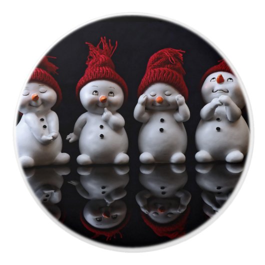 Bouton De Porte En Céramique Snowman Design Ceramic Knob (Devant)