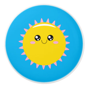 Bouton De Porte En Céramique Soleil