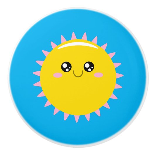 Bouton De Porte En Céramique Soleil (Devant)