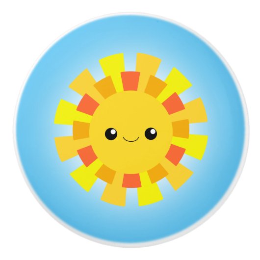 Bouton De Porte En Céramique Soleil (Devant)