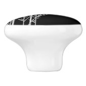 Bouton De Porte En Céramique Soleil rouge noir zen (Côté)