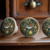 Bouton De Porte En Céramique Song Sparrows Bird Ceramic Pull Knob