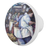 Bouton De Porte En Céramique Soupe à la tête de poisson, Singapour (Droite)