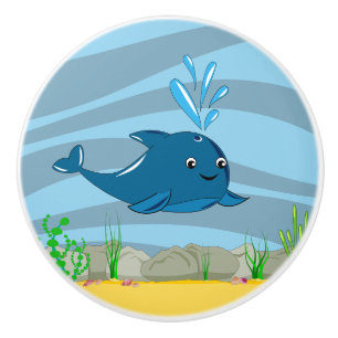 Bouton De Porte En Céramique Sous la loupe en céramique de baleine marine