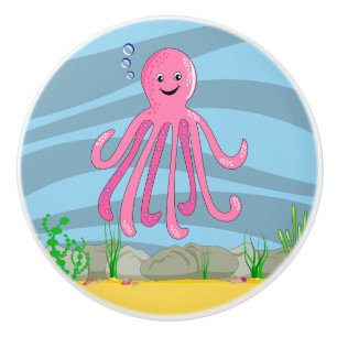 Bouton De Porte En Céramique Sous la mer Octopus Ceramic Knob