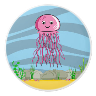 Bouton De Porte En Céramique Sous la perle de mer Poisson Ceramic Knob