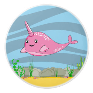 Bouton De Porte En Céramique Sous la pointe en céramique Sea Narwhal