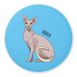 Bouton De Porte En Céramique Sphynx cat