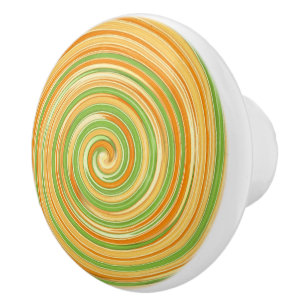 Bouton De Porte En Céramique Spirale de couleurs d'agrumes amusantes