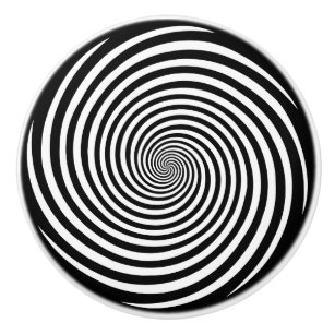 Bouton De Porte En Céramique Spirale d'hypnose