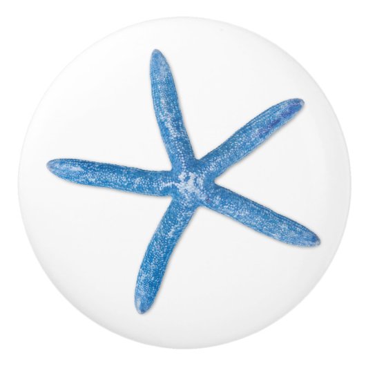 Bouton De Porte En Céramique Starfish bleu (Devant)