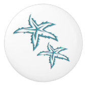 Bouton De Porte En Céramique Starfish turquoise (Devant)