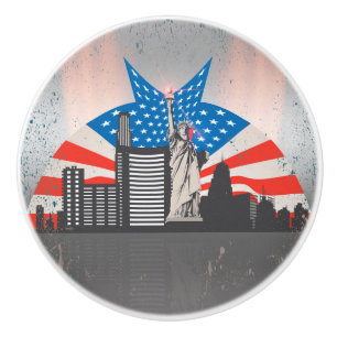 Bouton De Porte En Céramique Statue de la liberté