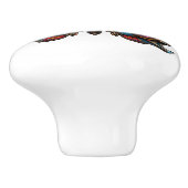 Bouton De Porte En Céramique Steampunk Gears and Butterfly (Côté)